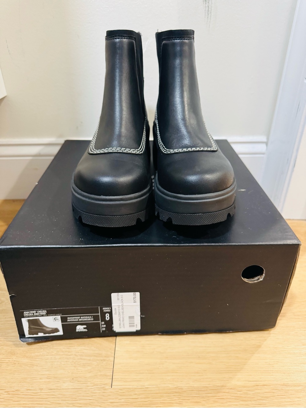 Sorel Joan FRWD Chelsea Waterproof Boot In Black